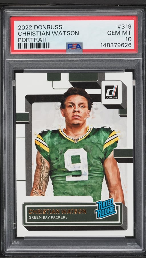 2022 Donruss Portrait Christian Watson ROOKIE #319 PSA 10 GEM MINT