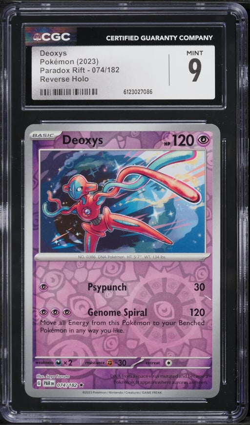 2023 Pokemon Scarlet & Violet Paradox Rift Reverse Holo Deoxys #74 CGC 9 MINT