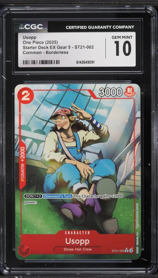 2025 One Piece Starter Deck EX Gear 5 Borderless Alt Art Usopp #ST21-002 CGC 10 GEM MINT