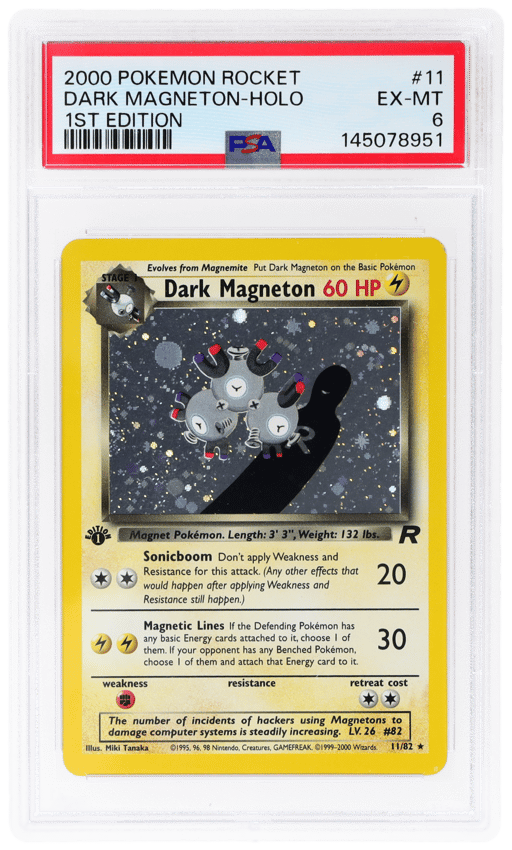2000 Pokemon Team Rocket 1st Edition Holo Dark Magneton #11 PSA 6