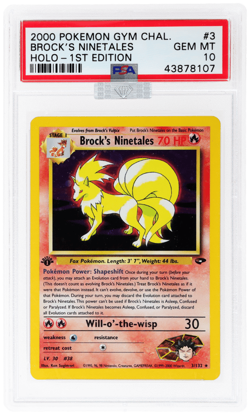 2000 Pokemon Gym Challenge 1st Edition Holo Brock's Ninetales #3 PSA 10