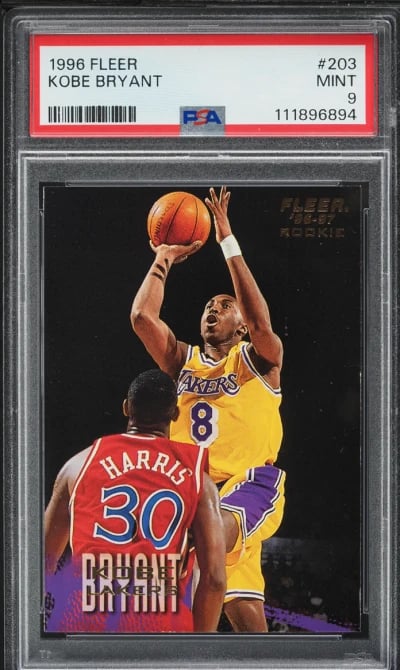 1996 Fleer Basketball Kobe Bryant ROOKIE #203 PSA 9 MINT