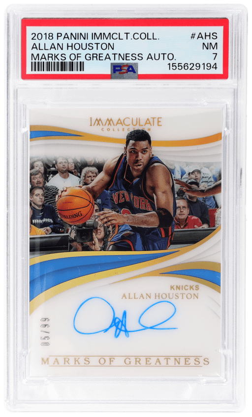 2018 Panini Immaculate Collection Marks of Greatness Autograph Allan Houston #MGAHS 5/99 PSA 7