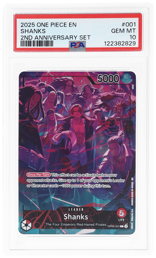 2025 One Piece Promo 2nd Anniversary Set Shanks #OP09-001 PSA 10