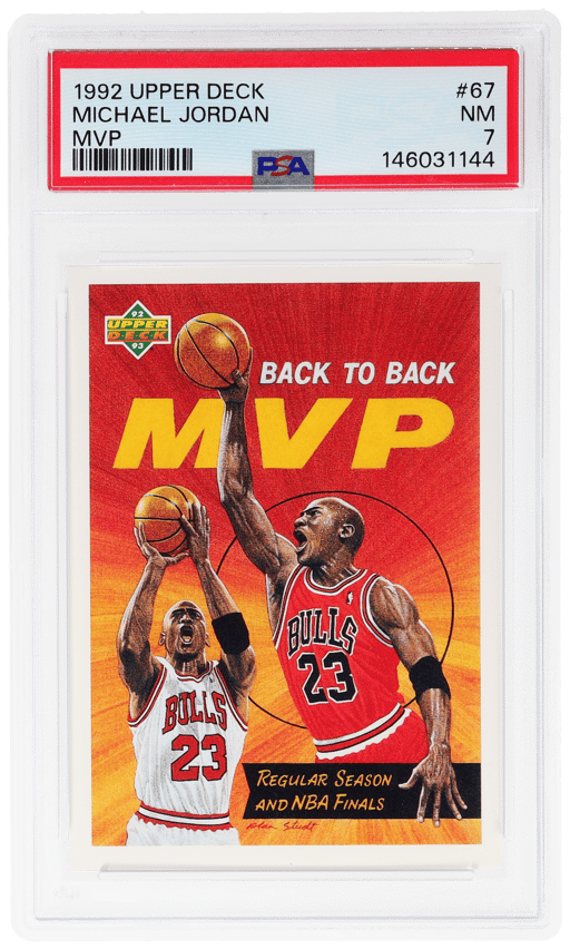 1992 Upper Deck Back To Back MVP Michael Jordan #67 PSA 7