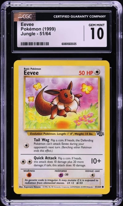1999 Pokemon Jungle Eevee #51 CGC 10 GEM MINT