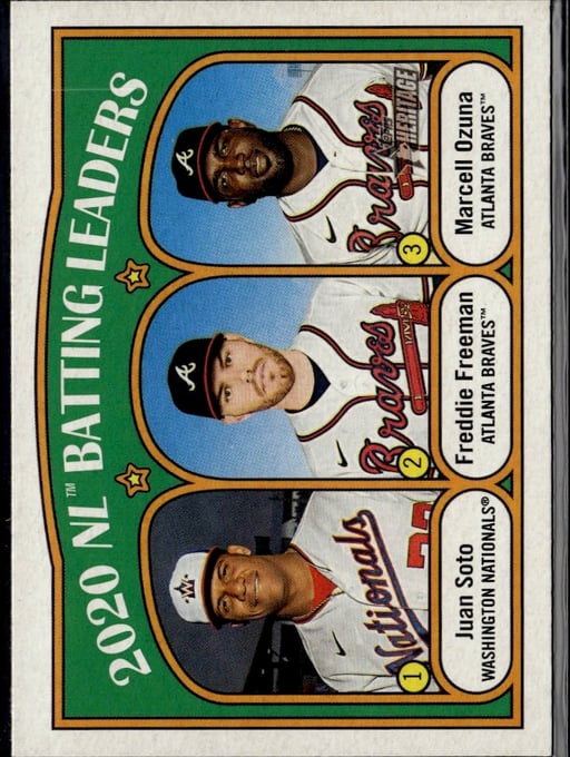 2021 Juan Soto / Marcell Ozuna / Freddie Freeman #85 Topps Heritage