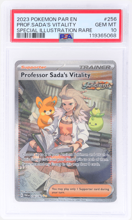 2023 Pokemon Scarlet and Violet Paradox Rift Special Illustsration Rare Professor Sada's Vitality #256 PSA 10