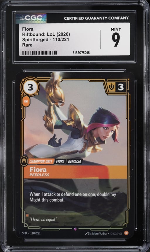 2026 Riftbound League Of Legends LoL Spiritforged Fiora #110 CGC 9 MINT