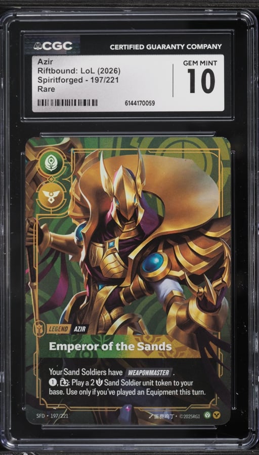2026 Riftbound League Of Legends Spiritforged Azir #197 CGC 10 GEM MINT
