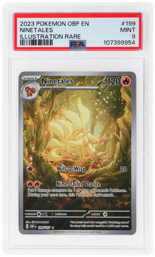 2023 Pokemon Scarlet and Violet Obsidian Flames Illustration Rare Ninetales #199 PSA 9
