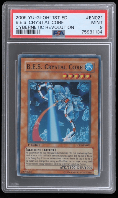 2005 Yu-Gi-Oh! Cybernetic Revolution 1st Edition B.E.S. Crystal Core #CRV21A PSA 9