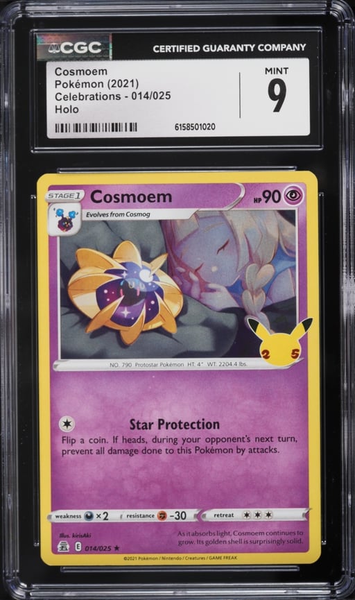 2021 Pokemon Sword & Shield Celebrations Holo Cosmoem #14 CGC 9 MINT