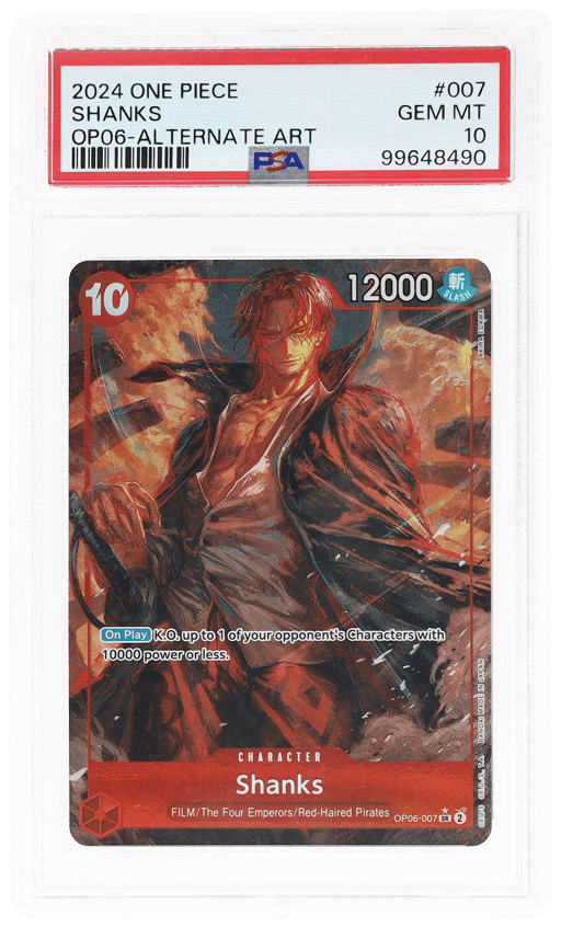 2024 One Piece Wings of the Captain Alternate Art Shanks #OP06-007 PSA 10