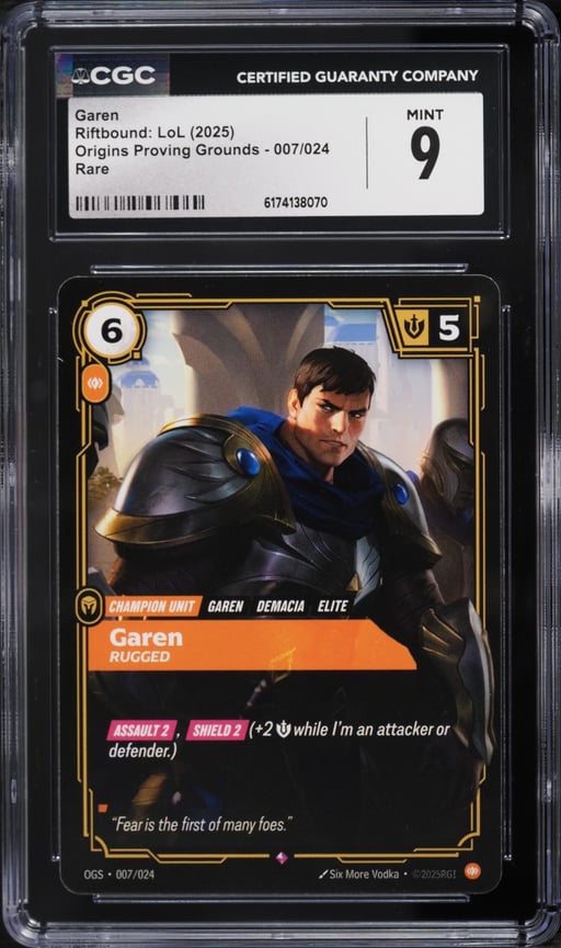 2025 Riftbound: LoL Origins Proving Grounds Garen #007 CGC 9 MINT