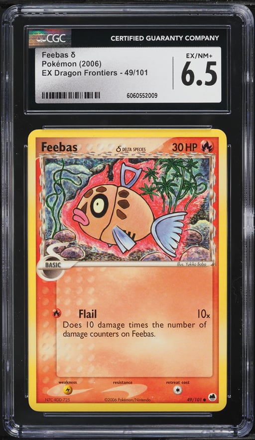2006 Pokemon EX Dragon Frontiers Feebas #49 CGC 6.5 EXMT+
