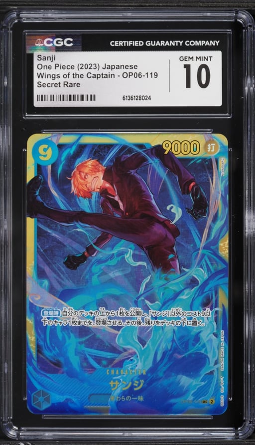 2023 One Piece Japanese Wings Of The Captain SEC Sanji #OP06-119 CGC 10 GEM MINT