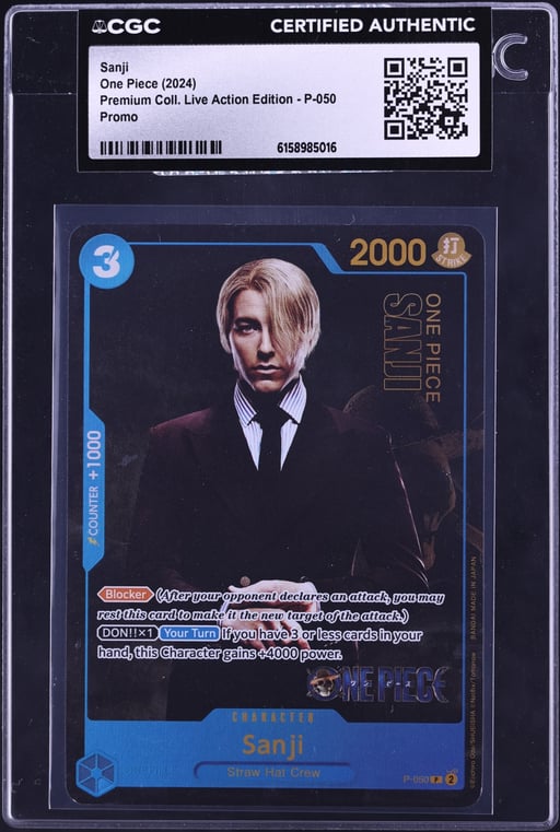 2024 One Piece Promo Premium Collection Live Action Edition Alt Art Sanji #P-050 CGC AUTH