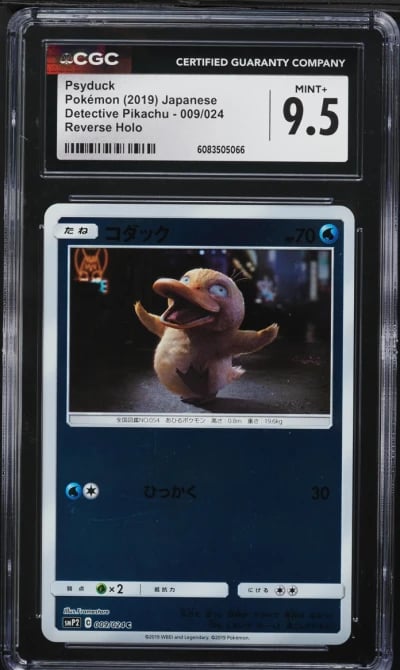 2019 Pokemon Detective Pikachu Reverse Holo Psyduck #009 CGC 9.5 MINT+