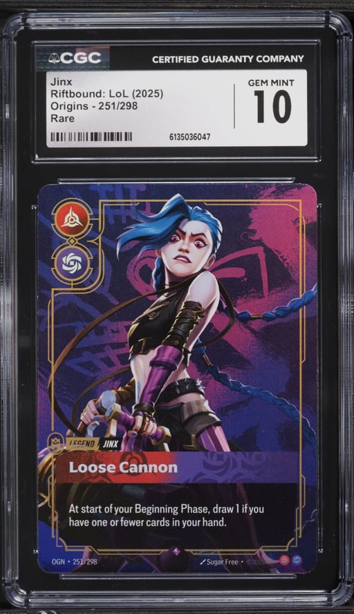 2025 Riftbound League Of Legends LoL Origins Jinx #251 CGC 10 GEM MINT