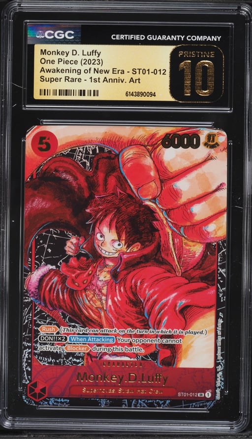 2023 One Piece Awakening Of New Era 1st SR Monkey D. Luffy #ST01-012 CGC 10 PRISTINE