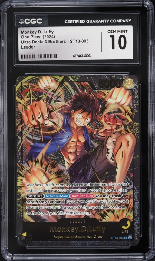 2024 One Piece Ultra Deck: 3 Brothers Leader Monkey D. Luffy #ST13-003 CGC 10 GEM MINT