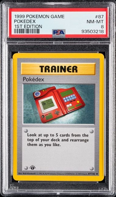 1999 POKEMON GAME #87 POKEDEX 1ST EDITION PSA 8