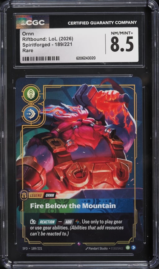2026 Riftbound League Of Legends LoL Spiritforged Ornn #189 CGC 8.5 NM-MT+
