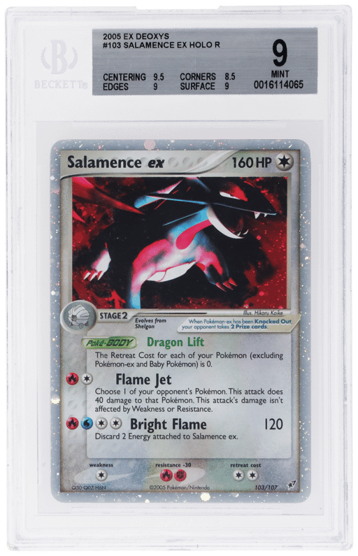 2005 Pokemon Ex Deoxys Holo Salamence Ex #103 BGS 9
