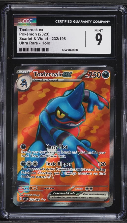 2023 Pokemon Scarlet & Violet Full Art Toxicroak EX #232 CGC 9 MINT