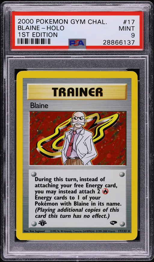 2000 Pokemon Gym Challenge 1st Edition Holo Blaine #17 PSA 9 MINT