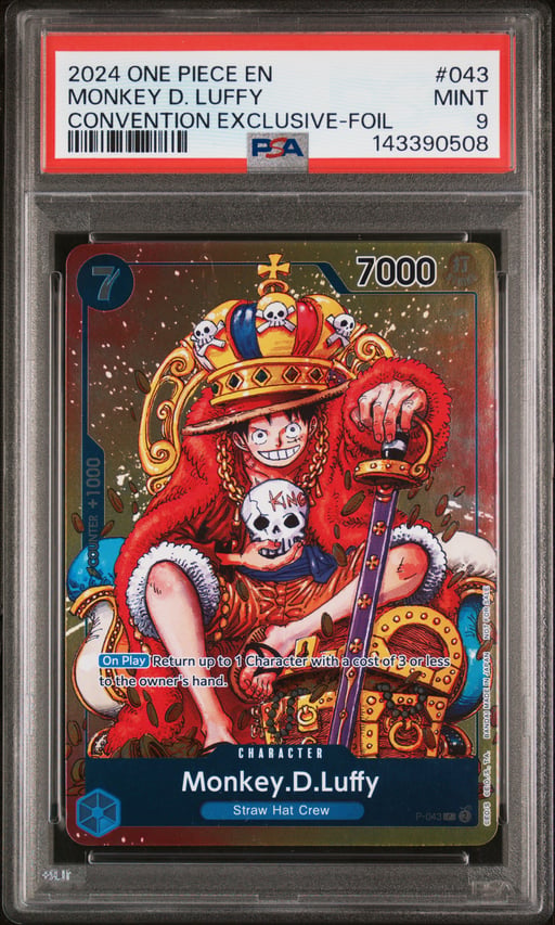 2024 ONE PIECE PROMOS 043 MONKEY D. LUFFY CONVENTION EXCLUSIVE-FOIL PSA 10
