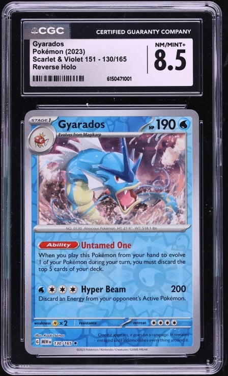 2023 Pokemon Scarlet & Violet 151 Reverse Holo Gyarados #130 CGC 8.5 NM-MT+