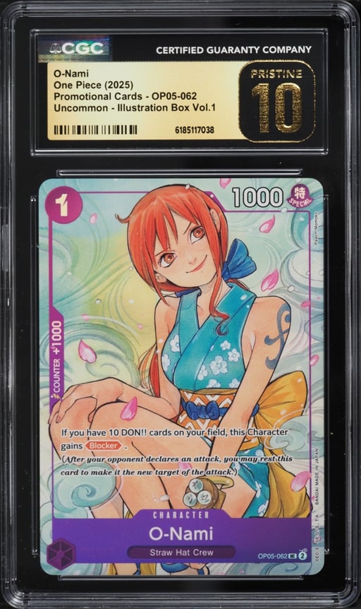 2025 One Piece Promo Illustration Box Vol.1 Alt Art O-Nami #OP05-062 CGC 10 PRISTINE