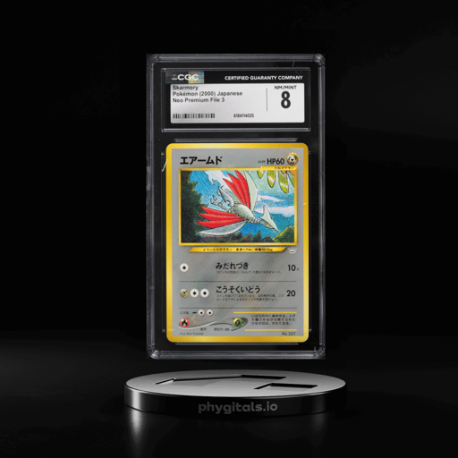 2000 Pokemon Japanese Neo Premium File 3 Skarmory #227 CGC 8 NM-MT