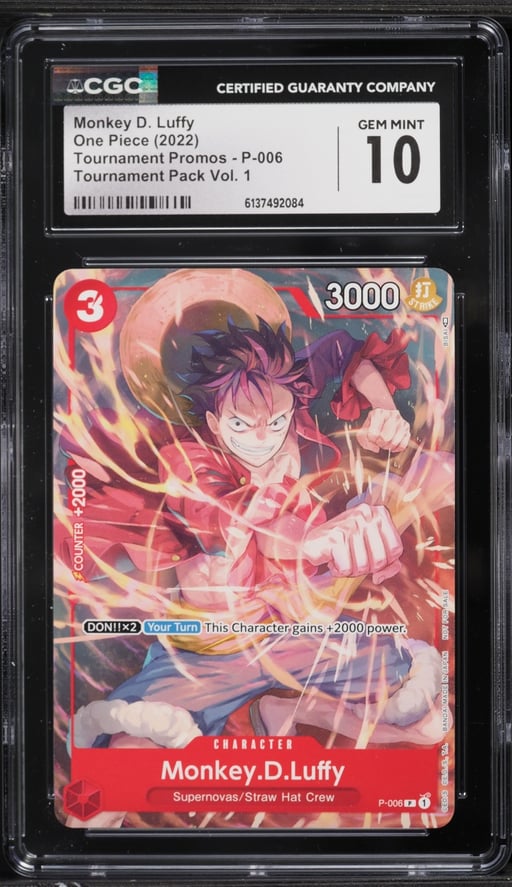 2022 One Piece Tournament Promo Pack Volume 1 Monkey D. Luffy #P-006 CGC 10 GEM MINT