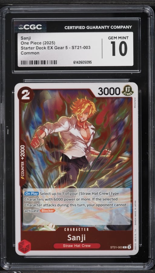2025 One Piece Starter Deck EX Gear 5 Sanji #ST21-003 CGC 10 GEM MINT