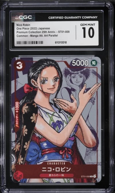 2022 One Piece Japanese Premium 25th Anniversary Manga Art Nico Robin #ST01-008 CGC 10 GEM MINT