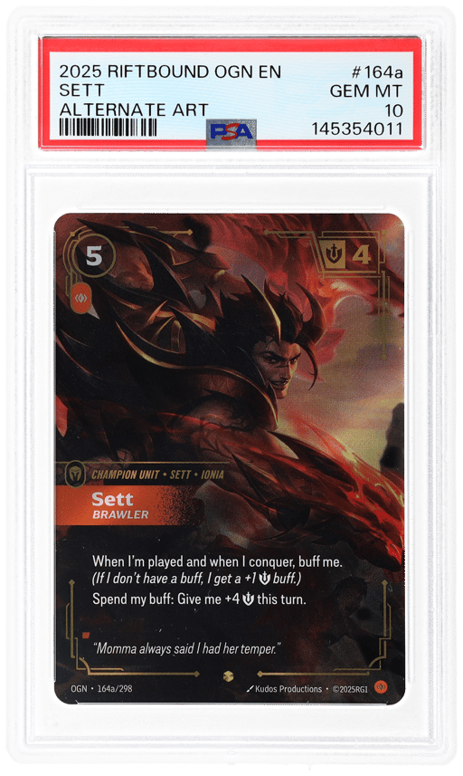 2025 Riftbound: League of Legends Origins Alternate Art Sett Brawler #164a PSA 10