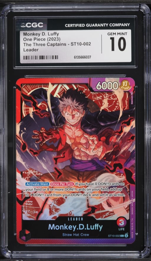2023 One Piece The Three Captains Leader Monkey D. Luffy #ST10-002 CGC 10 GEM MINT