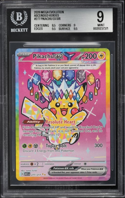 2026 Pokemon Mega Evolution Ascended Heroes SIR Pikachu ex #277 BGS 9 MINT