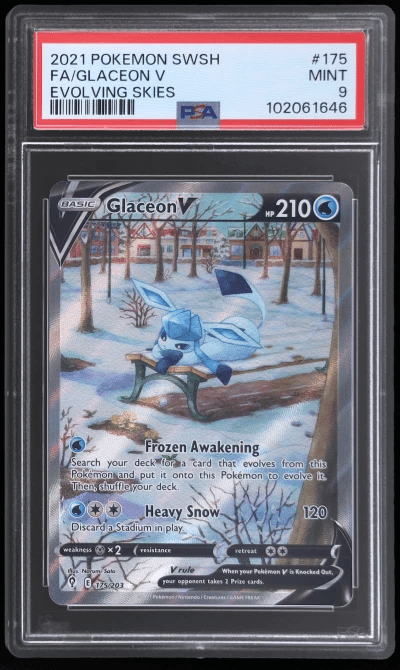 2021 Pokemon Sword and Shield Evolving Skies Glaceon V #175 PSA 9
