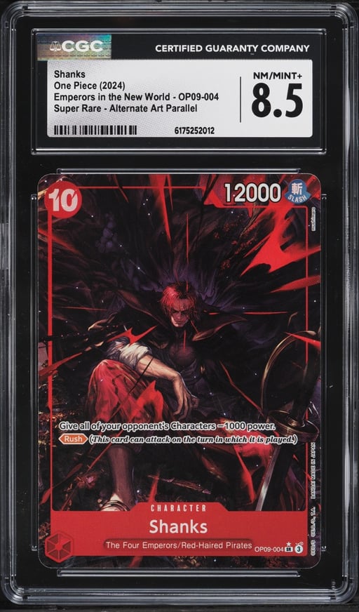 2024 One Piece Japanese Emperors In The New World Alt Art Shanks #OP09-004 CGC 8.5 NM-MT+