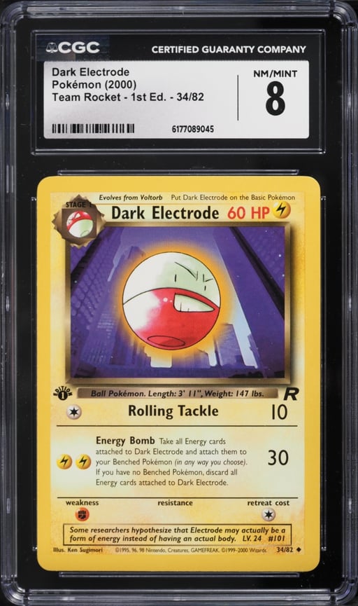 2000 Pokemon Team Rocket 1st Edition Dark Electrode #34 CGC 8 NM-MT