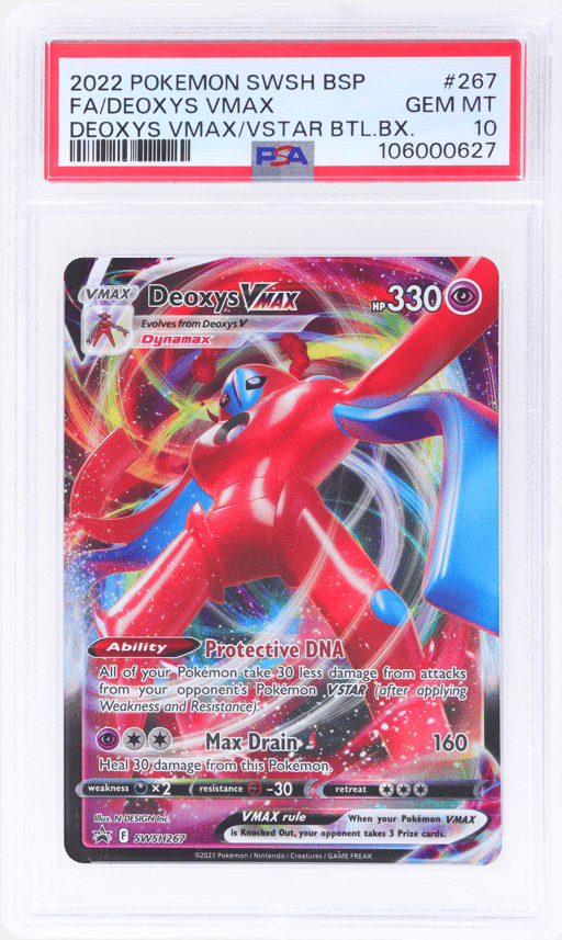 2019 Pokemon Sword and Shield Black Star Promo Deoxys Vmax #SWSH267 PSA 10