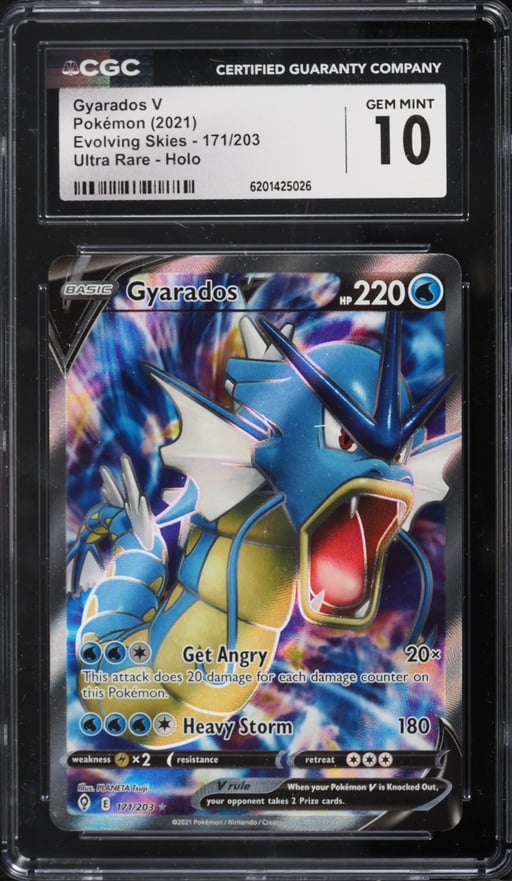 2021 Pokemon Sword & Shield Evolving Skies Full Art Gyarados V #171 CGC 10 GEM MINT