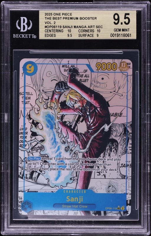 2025 One Piece The Best Premium Booster Vol. 2 Manga Alt Art Sanji #OP06-119 BGS 9.5 GEM