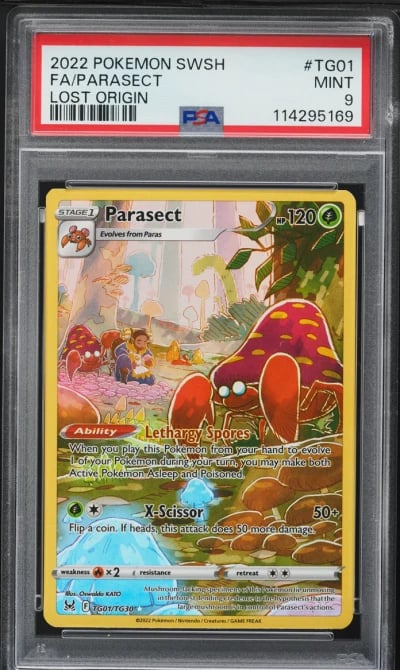 2022 Pokemon Sword & Shield Lost Origin CHR Parasect #TG1 PSA 9 MINT