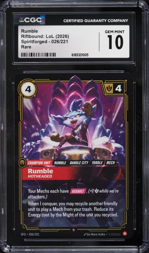 2026 Riftbound League Of Legends LoL Spiritforged Rumble #26 CGC 10 GEM MINT