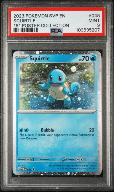 2023 POKEMON SVP EN-SV BLACK STAR PROMO 151 POSTER COLL #048 SQUIRTLE PSA 9